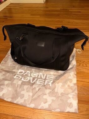 Dagne Dover Black Duffel with Subtle Logo